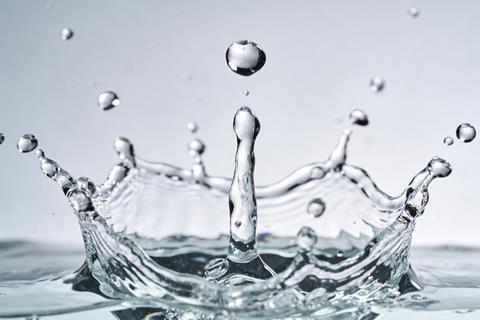 Close up on a splash of water