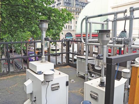 A photo of a traffic monitoring station in London