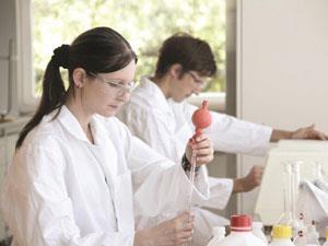 Students in a chemistry laboratory