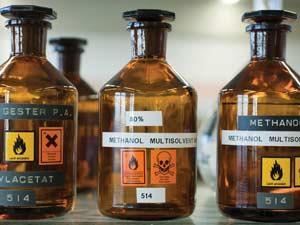 Methanol reagent bottles