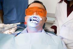 A patient in the dentist's chair