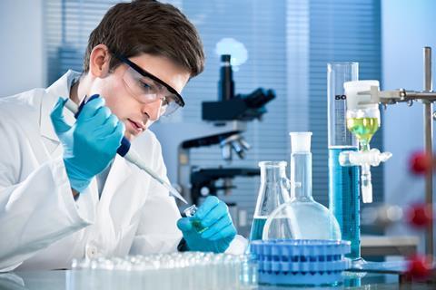Student scientist working at the laboratory