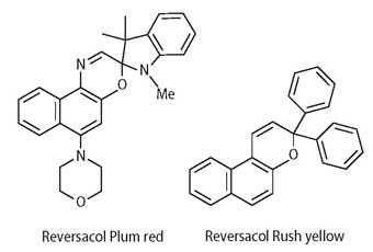 Plum red and Rush yellow dye structures