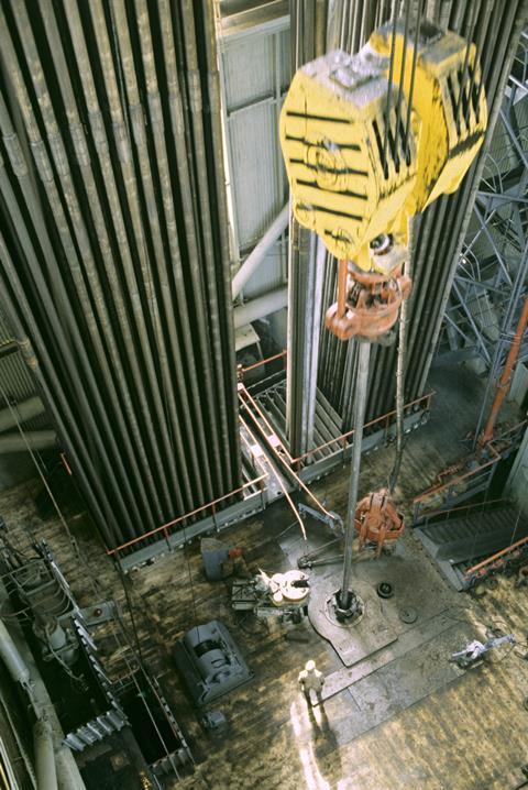 A photo of drilling machinery from a high angle