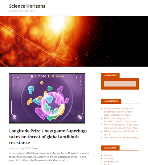 Sciencehorizons website