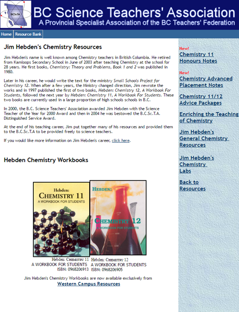 Jim hebden's chemistry resources