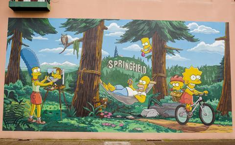 The Simpsons mural