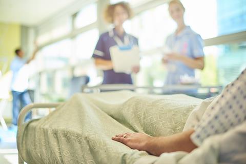 A patient in a hospital