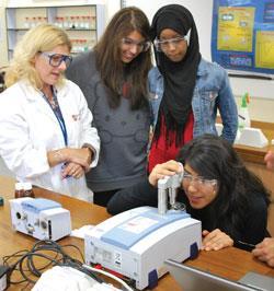 Students get hands on experience of using cutting edge research equipment