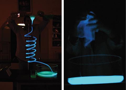 The oxiation of luminol through spirals and rags