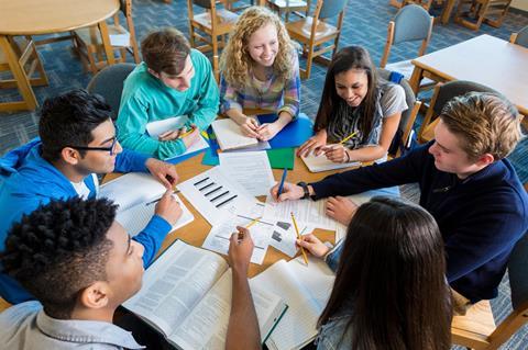 Students discussing science