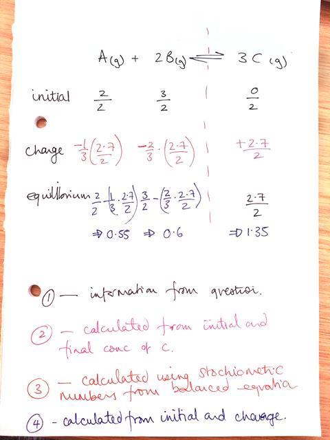 A page showing balancing an equation