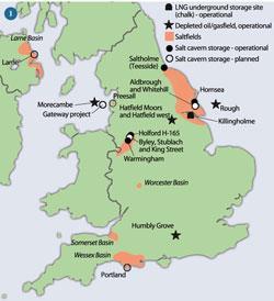 Figure 1 - Underground natural gas storage locations