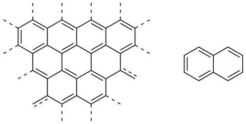 Chemical structures of graphene and naphthalene