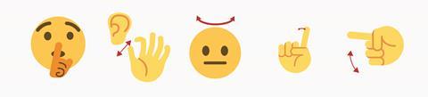 Emojis showing common gestures