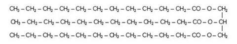 A diagram illustrating a simple triglyceride structure