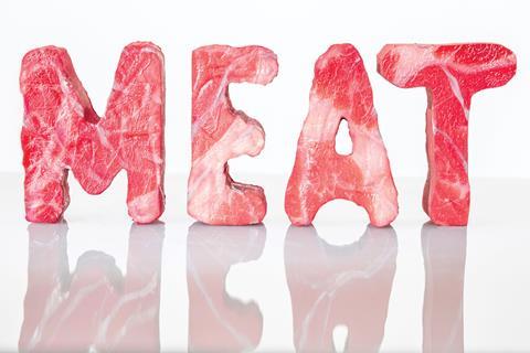 The word meat made up of raw meat