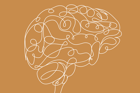 An image showing a line drawing of a brain