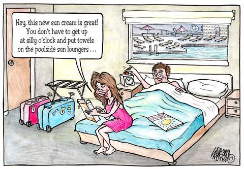 Holiday sun cream cartoon