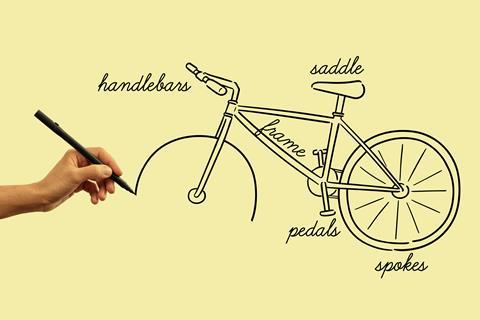 An image illustrating dual coding while drawing a bicycle