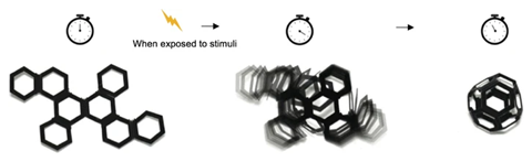 An image showing a 4D printed self-folding truncated octahedron 