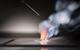 An image showing potassium burning in water