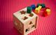 Colourful wooden shape sorter