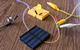 Solar cell connected in a circuit to small LED lights and a switch